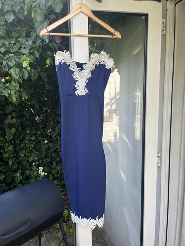 Holty blue satin - lace, trim