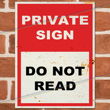 PRIVATE SIGN Funny Metal Signs
