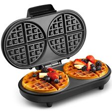 VonShef 1200W Round Waffle Iron Machine, Non Stick - 2 Slice Waffle Maker