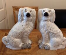 Antique Pair of Very Large Staffordshire Dogs Vintage 12inch