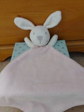 Matalan. White Bunny Comforter. Pink Comfort Blanket. Lovely Condition. ?