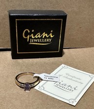 Vintage Giani Jewellery Gold Plated Ladies Tanzanite Stone Ring Size P Boxed