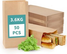LATERN 50Pcs Paper Lunch Bags, 30CM x 15.5CM x 10CM Large Kraft Bag... 