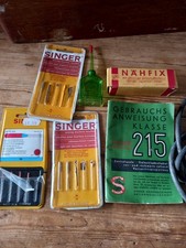 Vintage Singer Sewing Machine Bits. Handbook, Needles,oiler.
