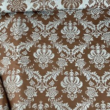Curtain Fabric Duck Egg DAMASK Upholstery Cushion Sofa Throw 54" BROWN 5M