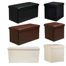 Faux Leather Folding Storage