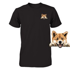 Funny Akita Dog Peeking Pocket