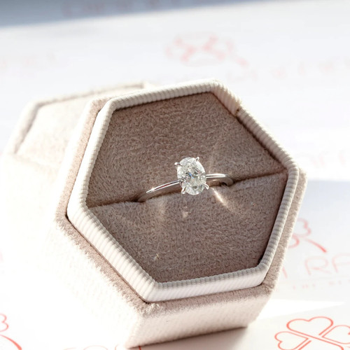 Oval moissanite ring sterling - moissanite,