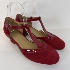 Hotter Heels Red Suede Patent