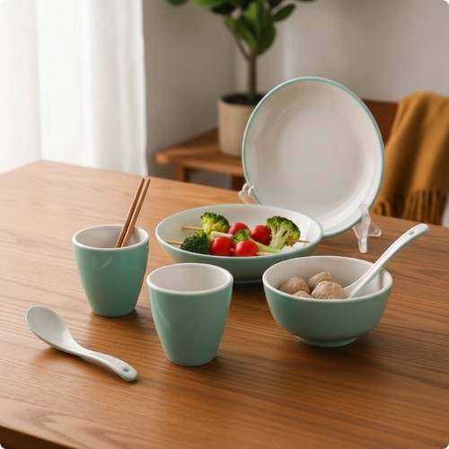 Dinnerware set with spoon - dinnerware,