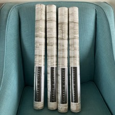 Set of 4  rolls  Clarke & Clarke Peeling Planks White Wallpaper  rrp £52 roll
