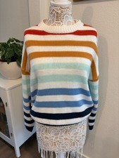 Rainbow Striped drop shoulder