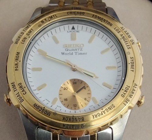 Seiko world timer quartz watch