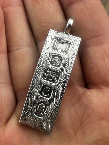 Sterling silver ingot pendant - ingot,