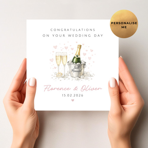 Personalised wedding card - personalised,