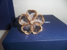 Genuine Swarovski  Nirvana Rose Gold Plated Pink Crystal Cocktail Ring - Size 55