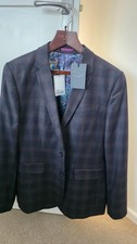 TED BAKER  Mens Blazer Jacket - Brown/Navy - brand new - Size 4 - Large
