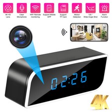 2-in-1 Bedroom Digital LED Alarm Clock 4K Display WiFi +32GB Black Alarm Clock
