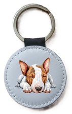 Bull terrier keyring - keyring, sleeping