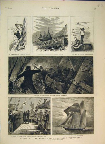 Old antique print cruise - print,