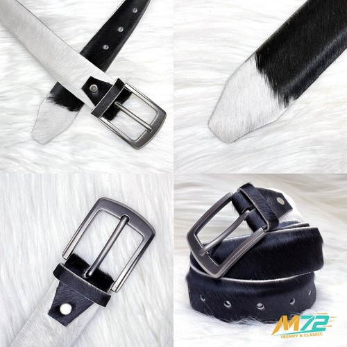 Cowhide hair leather belts - hair-on,