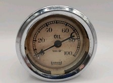 Vintage Car Eureka Oil Pressure Gauge 0 - 100 Psi. Sold As  Untested.