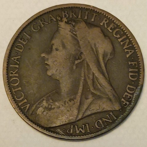 1900 victoria old one penny - old,