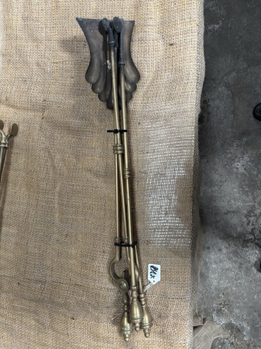 Brass fire irons - fire, x3