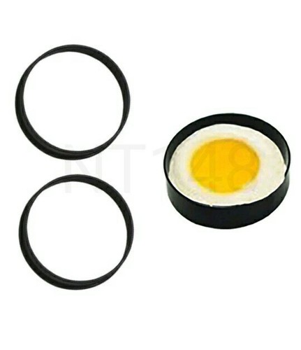 Egg mould rings round metal - 2x,