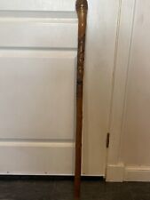 Walking Stick Japanese Carved Bamboo Carved Depicting Samurai and Snake.  