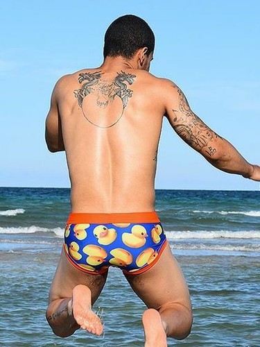 Orange blue rubber ducky - orange/blue,