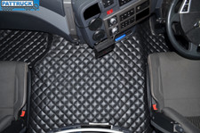  TRUCK ECO LEATHER FLOOR MATS SET-BLACK FIT RENAULT T RANGE  WITH ENGINE HUMP