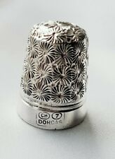 Silver THIMBLE ~ Charles Horner (CH) DORCAS ~ Size 7 ~ Daisy Swirls