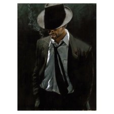 Fabian Perez Man in Black Suit III 30 x 40 Inch Signed Ltd Edition Canvas Print