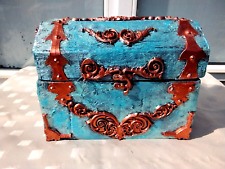 LARGE HANDMADE JEWELLERY TRINKET BOX - CASKET - TREASURE CHEST