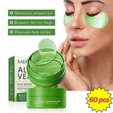 60 Pcs Under Eye Pads Aloe Vera Collagen Mask Hydrating Anti Aging Wrinkles