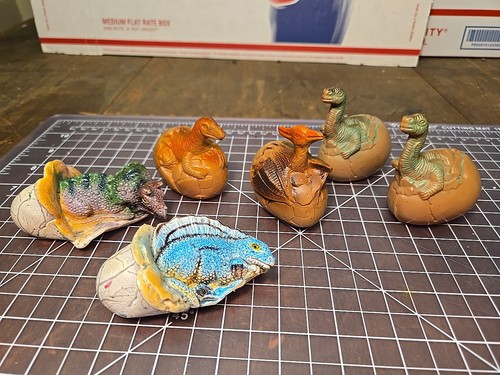 Vintage hatching dinosaur eggs - vintage,
