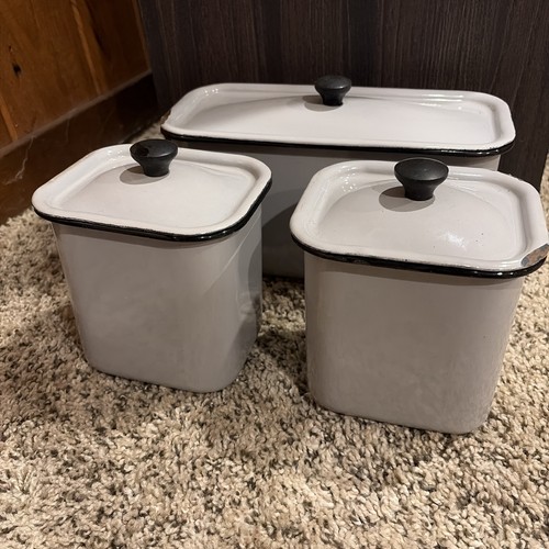 Vintage white enamelware - vintage,