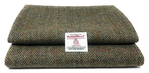 Harris tweed green - green, herringbone