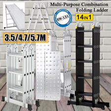 3.5/4.7M/5.7M Multi-Purpose Aluminium 14 Way Combination Platform Folding Ladder