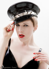 Latex military peaked cap - latex,