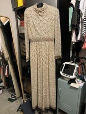 Romantica Victor Costa Vintage gold Sequin Maxi Dress 1970s Size 10/12