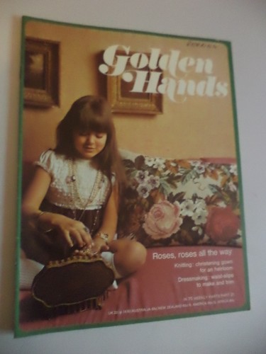 Old vintage 1970s golden - golden, hands