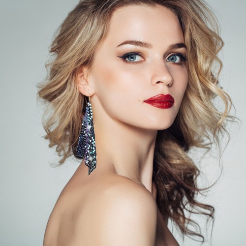 Pair women earrings - women, metal
