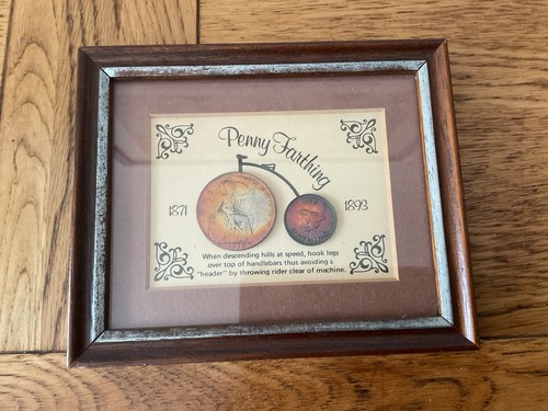 Framed penny farthing - farthing, 1918