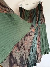 PER UNA GREEN BROWN MULTICOLOURED MID RISE LONG MAXI SKIRT SIZE:18 