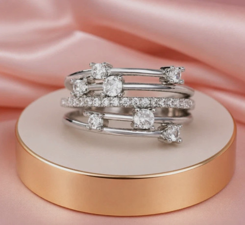 Silver s925 bubble - silver, square