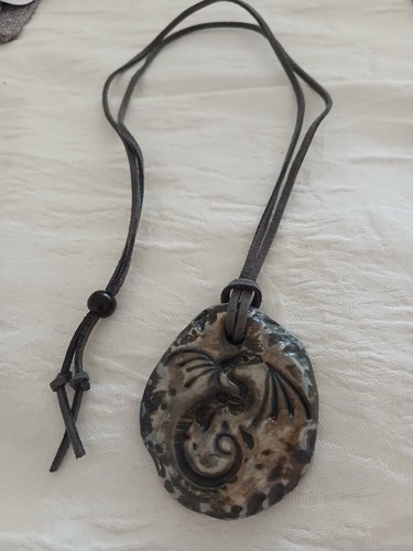 Handmade fossil pendant - handmade,