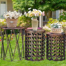 Set of 3 Metal Side End Tables