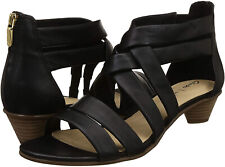 CLARKS Ladies Gladiator Sandals MENA SILK Black Leather UK 5.5 / 39 RRP £59